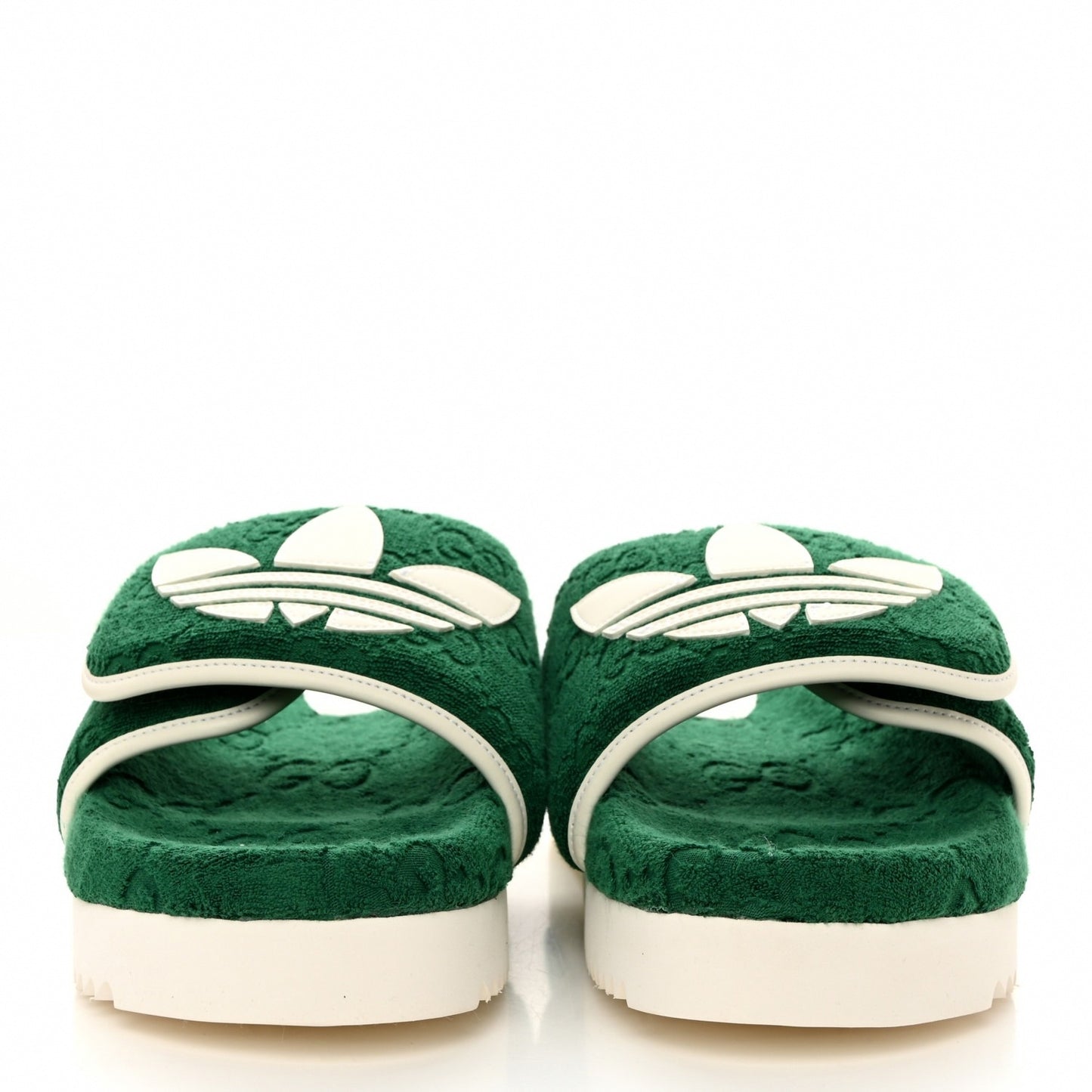 Gucci x Adidas Luxe Terry Monogram Slides