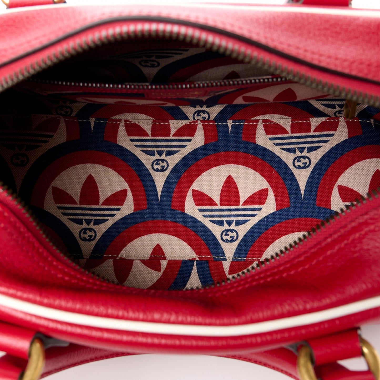 Gucci x Adidas Red Leather Duffel Bag