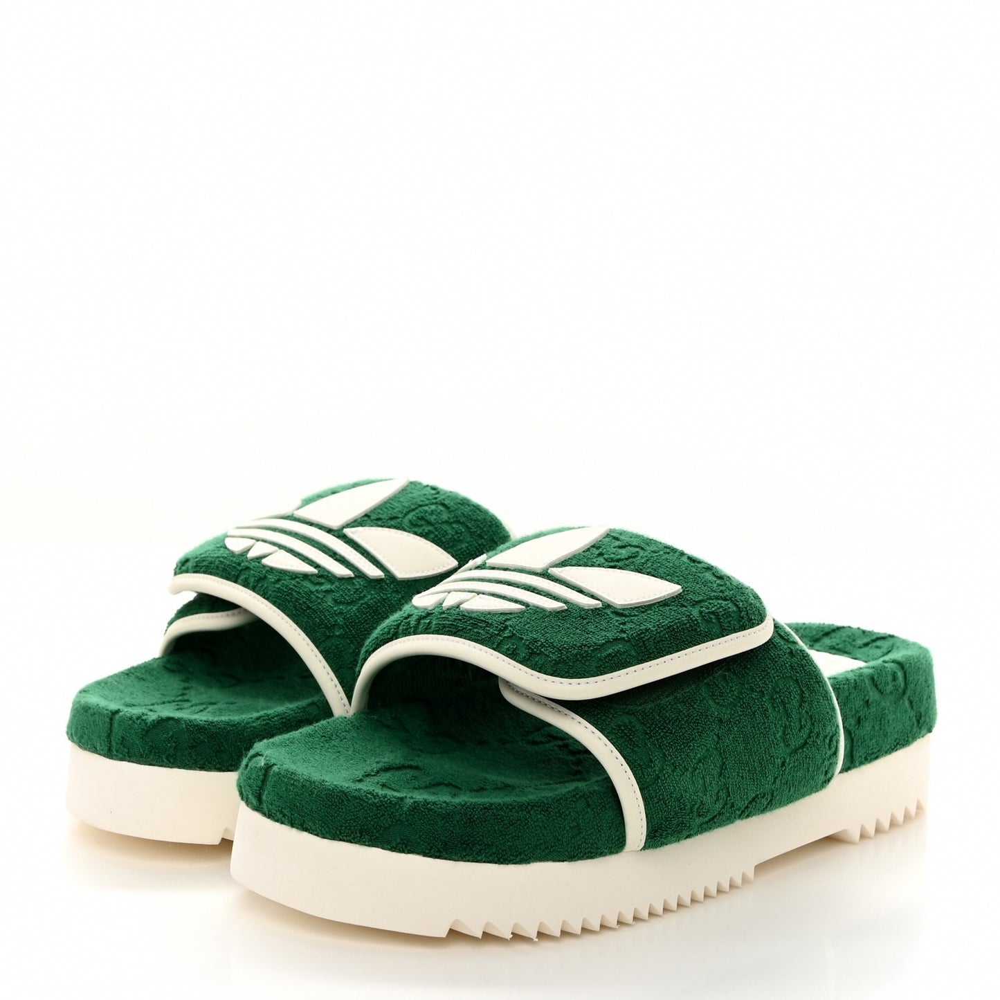 Gucci x Adidas Luxe Terry Monogram Slides
