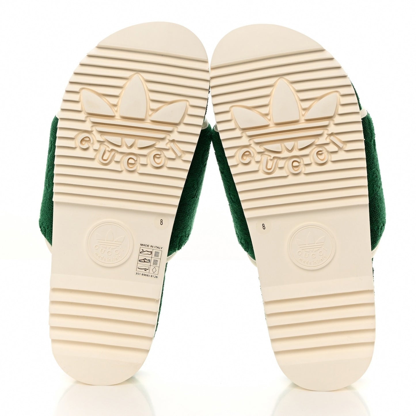 Gucci x Adidas Luxe Terry Monogram Slides