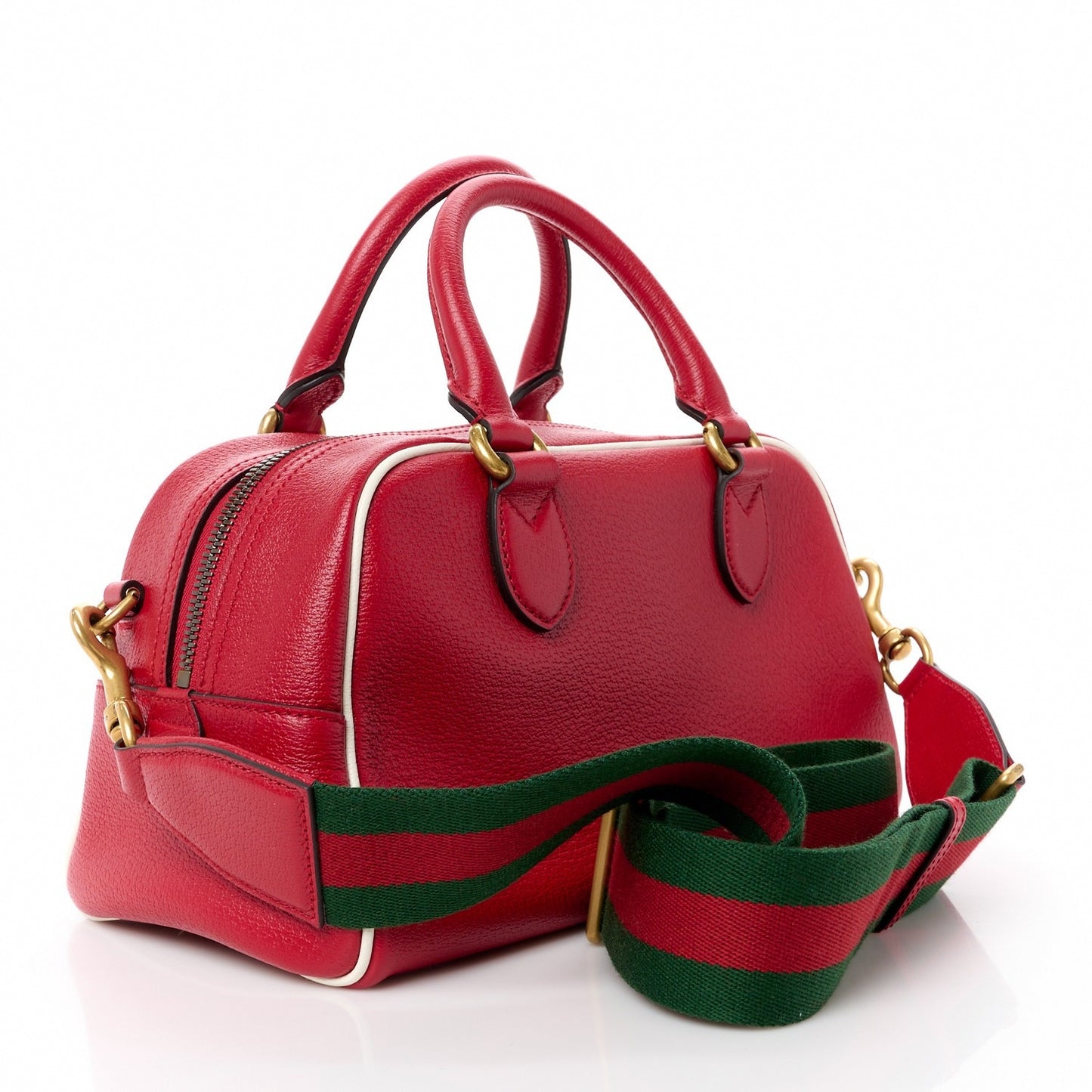 Gucci x Adidas Red Leather Duffel Bag
