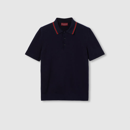 Gucci Web Collar Polo Shirt